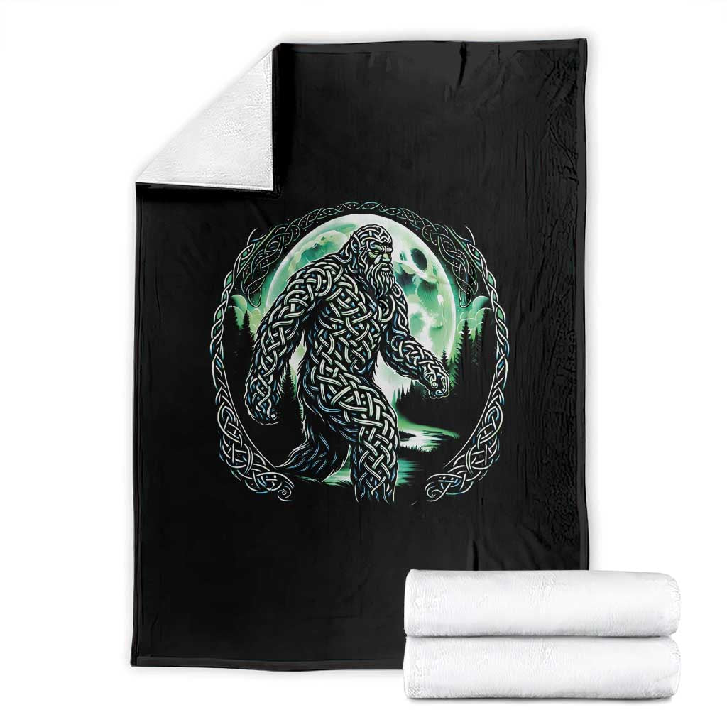 Funny St Patricks Day Bigfoot Celtic Knot Irish Sasquatch Throw Blanket TS11 Black Print Your Wear