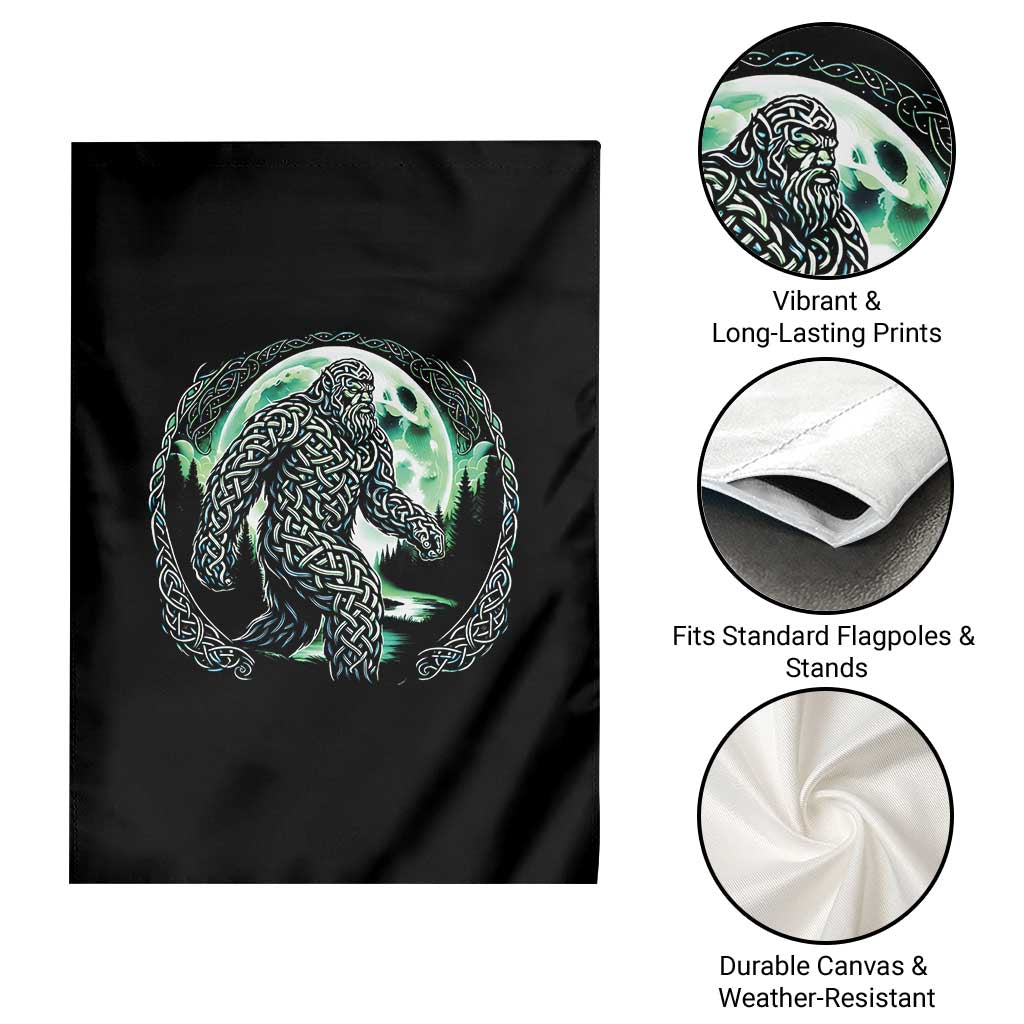 Funny St Patricks Day Bigfoot Celtic Knot Irish Sasquatch Garden Flag TS11 Print Your Wear