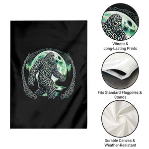 Funny St Patricks Day Bigfoot Celtic Knot Irish Sasquatch Garden Flag TS11 Print Your Wear