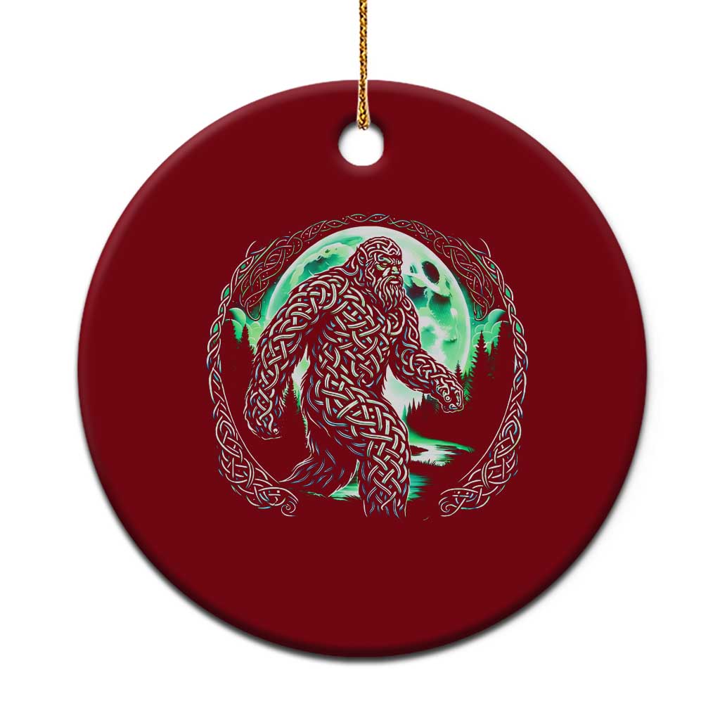 Funny St Patricks Day Bigfoot Celtic Knot Irish Sasquatch Ceramic Ornament TS11 1pc Red Print Your Wear