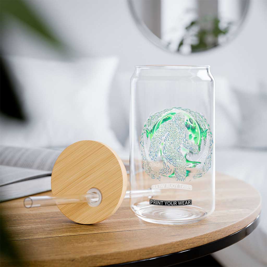 Funny St Patricks Day Bigfoot Celtic Knot Irish Sasquatch Glass Can TS11 Print Your Wear