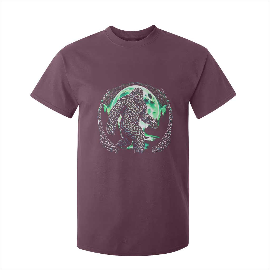 Funny St Patricks Day Bigfoot Celtic Knot Irish Sasquatch T Shirt For Kid TS11 Maroon Print Your Wear
