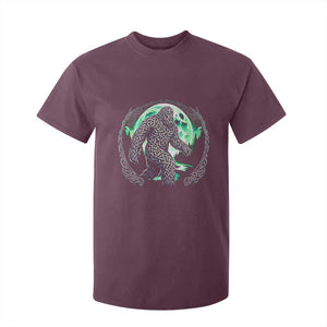 Funny St Patricks Day Bigfoot Celtic Knot Irish Sasquatch T Shirt For Kid TS11 Maroon Print Your Wear