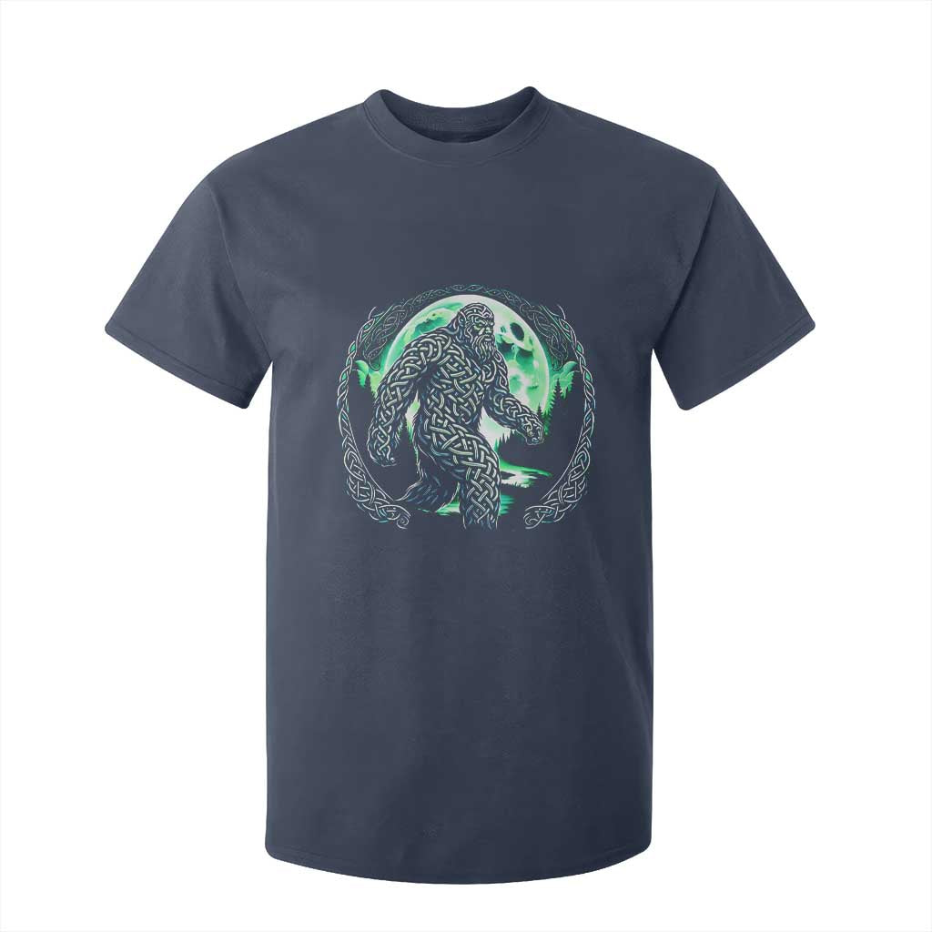Funny St Patricks Day Bigfoot Celtic Knot Irish Sasquatch T Shirt For Kid TS11 Navy Print Your Wear