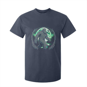 Funny St Patricks Day Bigfoot Celtic Knot Irish Sasquatch T Shirt For Kid TS11 Navy Print Your Wear
