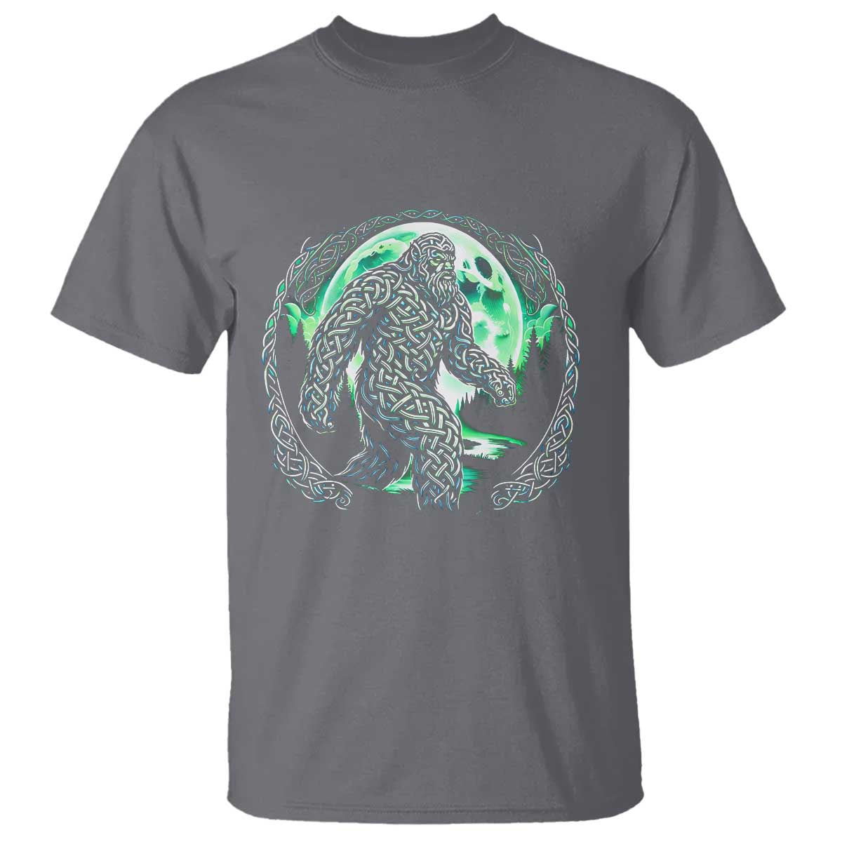 Funny St Patricks Day Bigfoot Celtic Knot Irish Sasquatch T Shirt TS11 Charcoal Print Your Wear