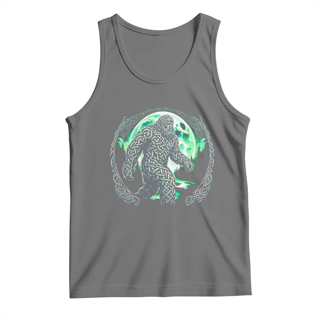 Funny St Patricks Day Bigfoot Celtic Knot Irish Sasquatch Tank Top TS11 Black Heather Print Your Wear