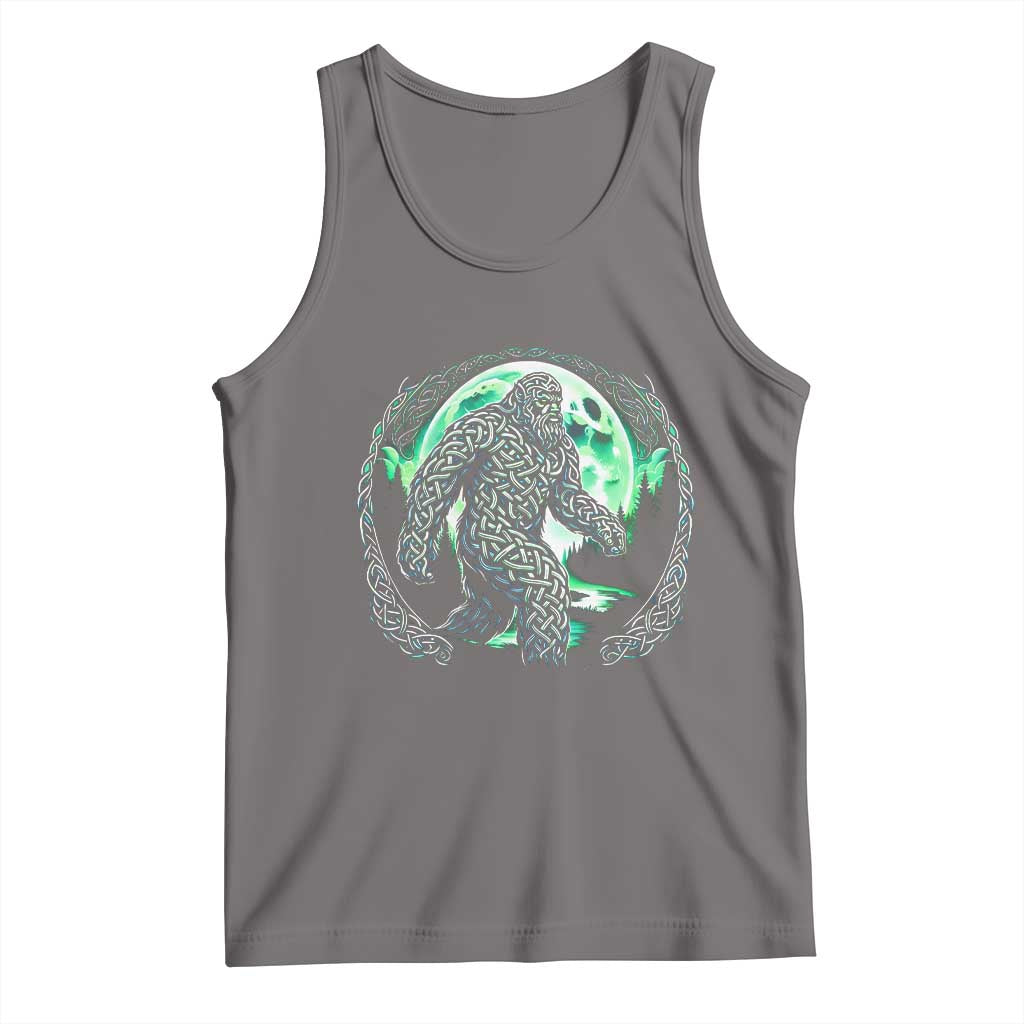 Funny St Patricks Day Bigfoot Celtic Knot Irish Sasquatch Tank Top TS11 Deep Heather Print Your Wear