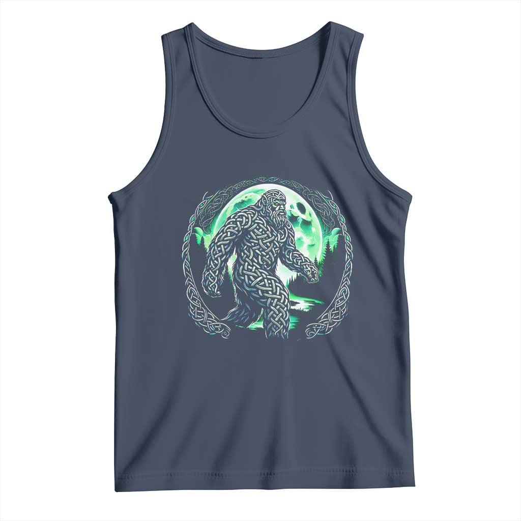 Funny St Patricks Day Bigfoot Celtic Knot Irish Sasquatch Tank Top TS11 Navy Print Your Wear