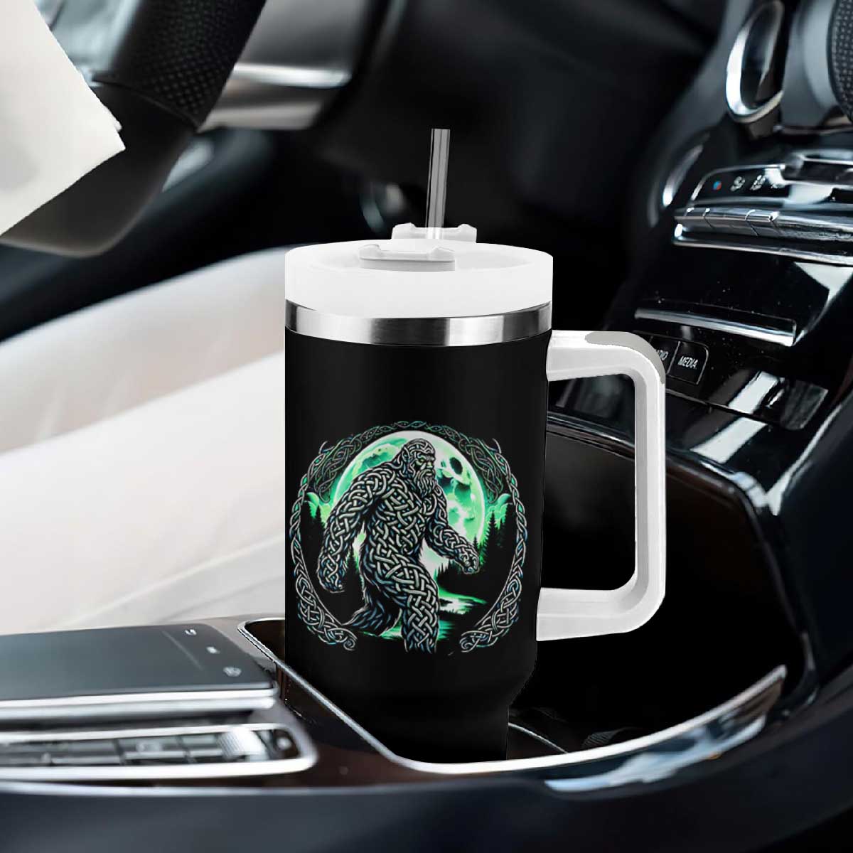 Funny St Patricks Day Bigfoot Celtic Knot Irish Sasquatch Tumbler With Handle TS11 Print Your Wear