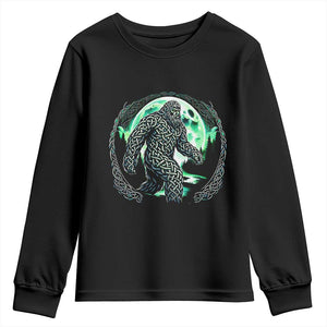 Funny St Patricks Day Bigfoot Celtic Knot Irish Sasquatch Youth Sweatshirt TS11 Black Print Your Wear