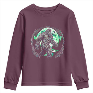 Funny St Patricks Day Bigfoot Celtic Knot Irish Sasquatch Youth Sweatshirt TS11 Maroon Print Your Wear