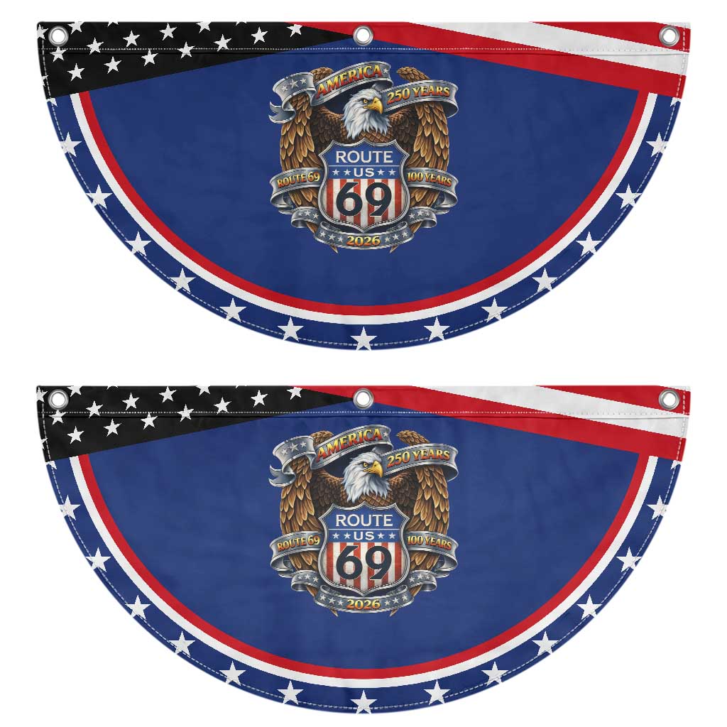 250 Years Of America 100 Years Of Route 69 Patriotic Fan Flag Bald Eagle Vintage American Flag TS11 2pcs pack Classic Navy Print Your Wear