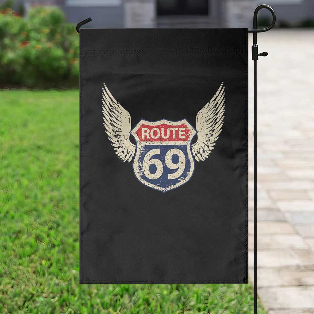 Vintage Route 69 Highway Road Trip Sign Garden Flag TS11 Print Your Wear