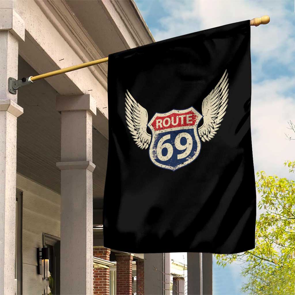 Vintage Route 69 Highway Road Trip Sign Garden Flag TS11 Print Your Wear