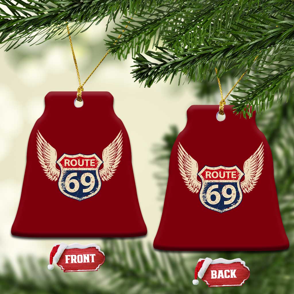 Vintage Route 69 Highway Road Trip Sign Ceramic Ornament TS11 Print Your Wear