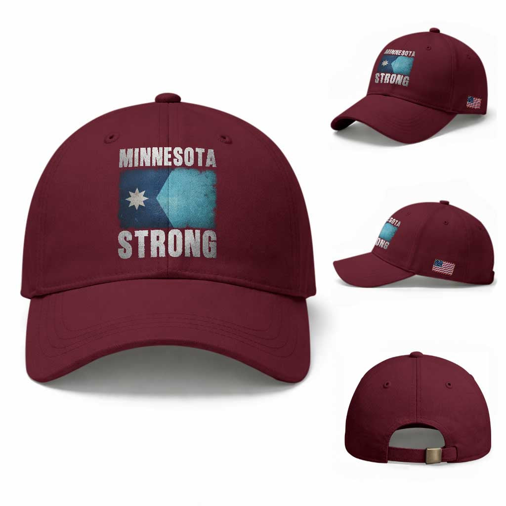 Minnesota Strong Baseball Cap MN State Pride Community Resistance TS11 Baseball Cap Universal Fit Maroon Print Your Wear