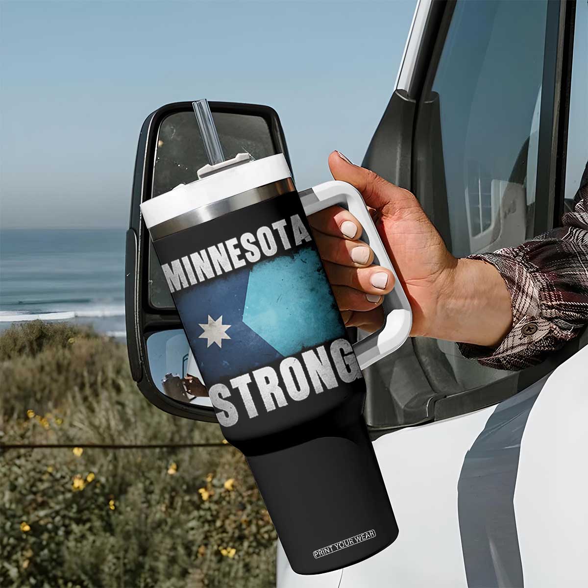 Minnesota Strong Tumbler With Handle MN State Pride Community Resistance TS11 Print Your Wear