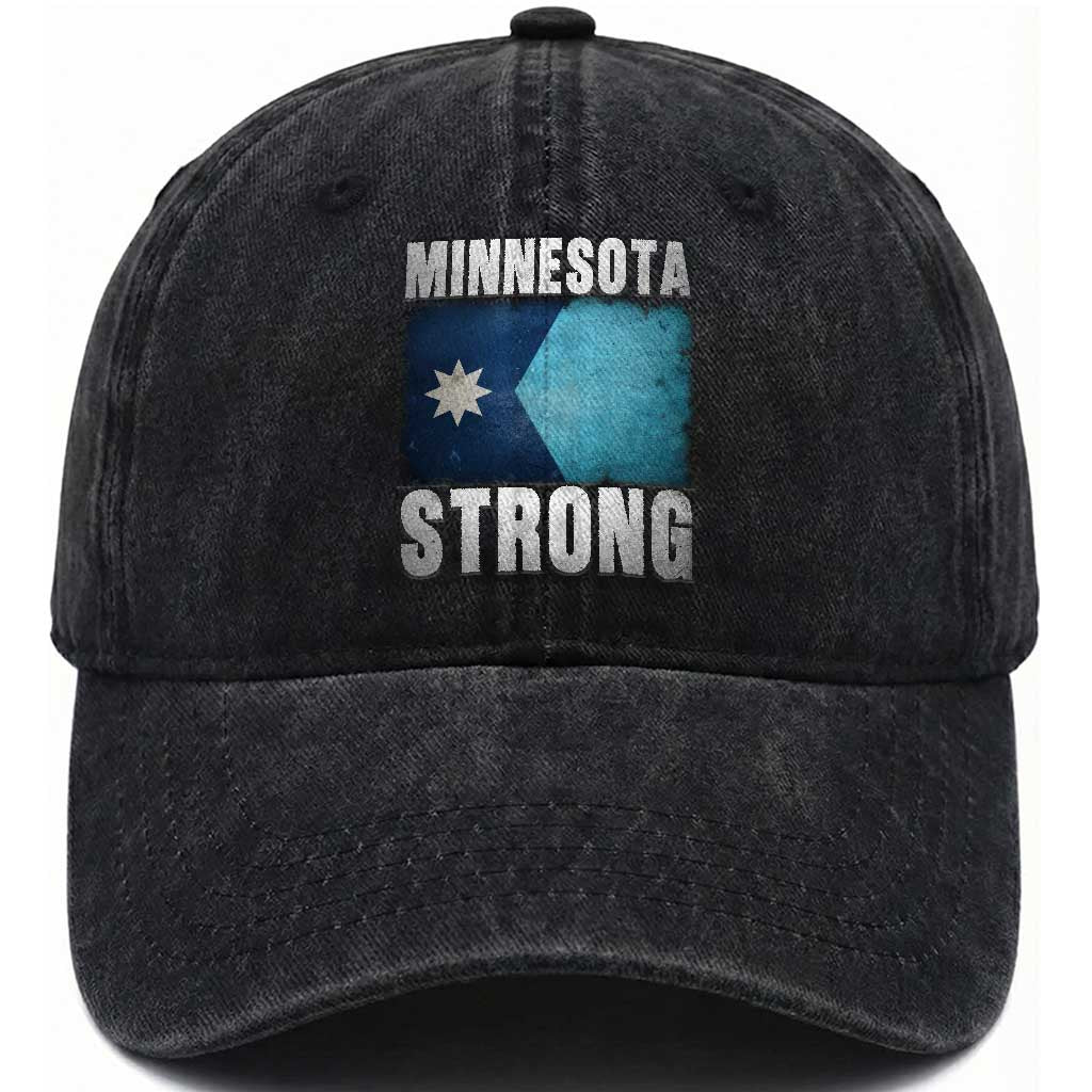 Minnesota Strong Washed Cotton Baseball Cap MN State Pride Community Resistance TS11 Print Your Wear