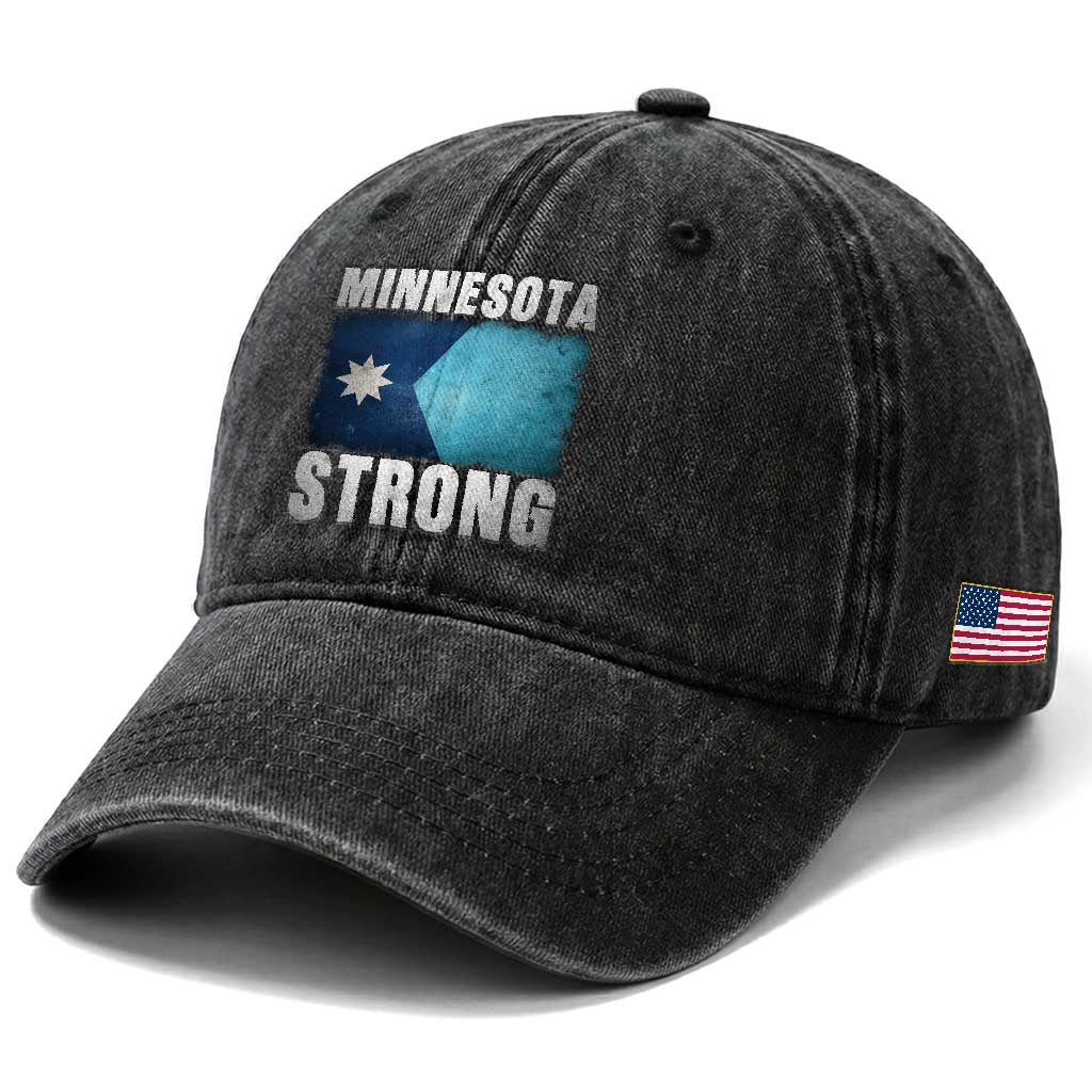 Minnesota Strong Washed Cotton Baseball Cap MN State Pride Community Resistance TS11 Print Your Wear