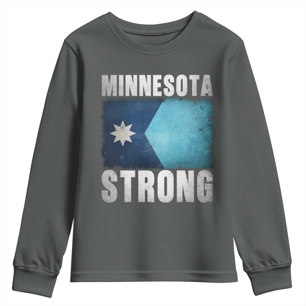 Minnesota Strong Youth Sweatshirt MN State Pride Community Resistance TS11 Dark Heather Print Your Wear