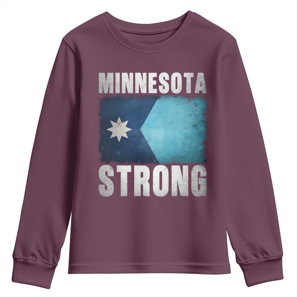 Minnesota Strong Youth Sweatshirt MN State Pride Community Resistance TS11 Maroon Print Your Wear