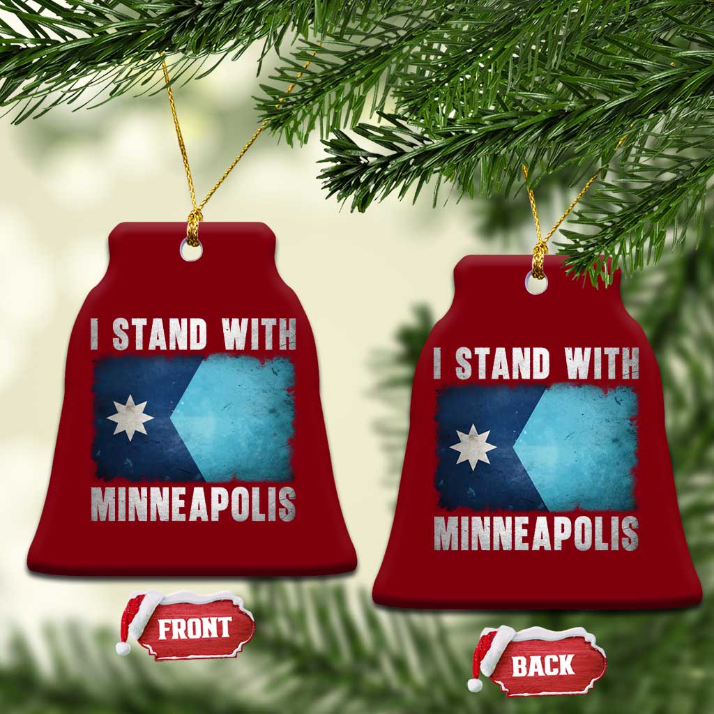 I Stand With Minneapolis Ceramic Ornament Social Justice and Immigration Protest MN Flag TS11 Print Your Wear