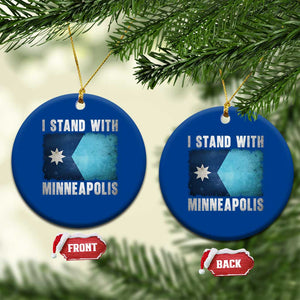 I Stand With Minneapolis Ceramic Ornament Social Justice and Immigration Protest MN Flag TS11 1pc Blue Print Your Wear
