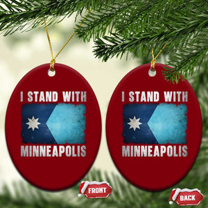 I Stand With Minneapolis Ceramic Ornament Social Justice and Immigration Protest MN Flag TS11 Print Your Wear