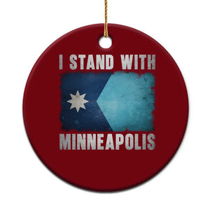 I Stand With Minneapolis Ceramic Ornament Social Justice and Immigration Protest MN Flag TS11 1pc Red Print Your Wear