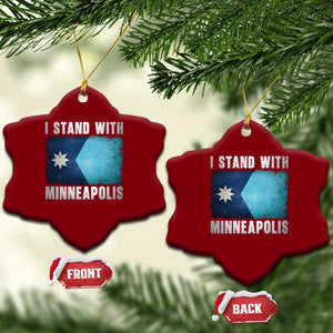 I Stand With Minneapolis Ceramic Ornament Social Justice and Immigration Protest MN Flag TS11 Print Your Wear