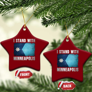 I Stand With Minneapolis Ceramic Ornament Social Justice and Immigration Protest MN Flag TS11 Print Your Wear
