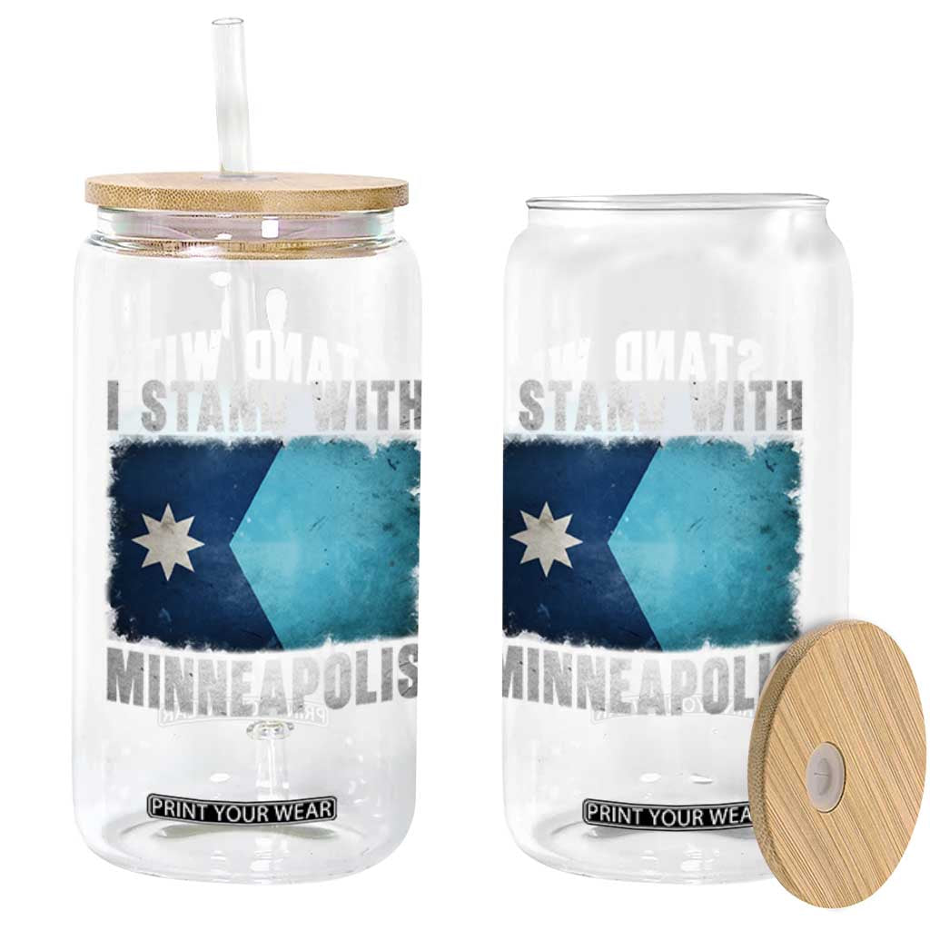 I Stand With Minneapolis Glass Can Social Justice and Immigration Protest MN Flag TS11 Print Your Wear