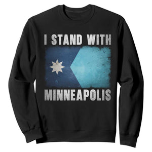 I Stand With Minneapolis Sweatshirt Social Justice and Immigration Protest MN Flag TS11 Black Print Your Wear