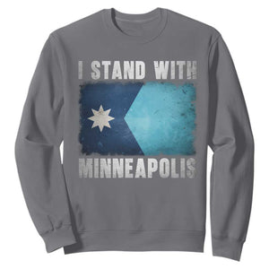 I Stand With Minneapolis Sweatshirt Social Justice and Immigration Protest MN Flag TS11 Charcoal Print Your Wear
