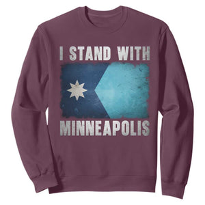 I Stand With Minneapolis Sweatshirt Social Justice and Immigration Protest MN Flag TS11 Maroon Print Your Wear
