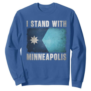 I Stand With Minneapolis Sweatshirt Social Justice and Immigration Protest MN Flag TS11 Royal Blue Print Your Wear