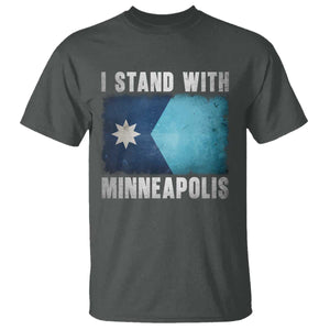 I Stand With Minneapolis T Shirt Social Justice and Immigration Protest MN Flag TS11 Dark Heather Print Your Wear