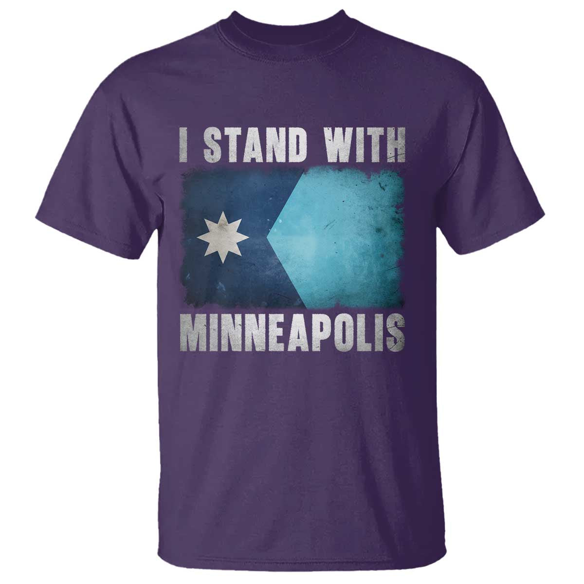 I Stand With Minneapolis T Shirt Social Justice and Immigration Protest MN Flag TS11 Purple Print Your Wear