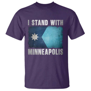 I Stand With Minneapolis T Shirt Social Justice and Immigration Protest MN Flag TS11 Purple Print Your Wear