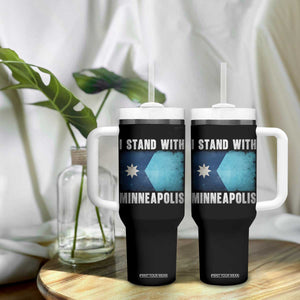 I Stand With Minneapolis Tumbler With Handle Social Justice and Immigration Protest MN Flag TS11 Print Your Wear