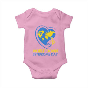 World Down Syndrome Day March 21 World Heart Baby Onesie TS11 Light Pink Print Your Wear