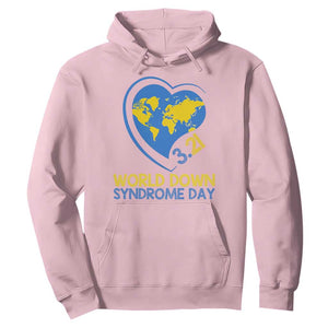 World Down Syndrome Day March 21 World Heart Hoodie TS11 Light Pink Print Your Wear
