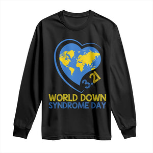 World Down Syndrome Day March 21 World Heart Long Sleeve Shirt TS11 Black Print Your Wear