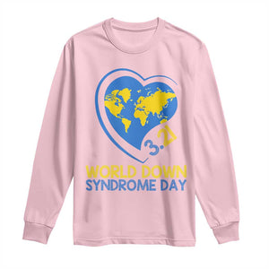 World Down Syndrome Day March 21 World Heart Long Sleeve Shirt TS11 Light Pink Print Your Wear