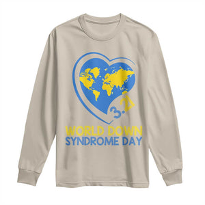 World Down Syndrome Day March 21 World Heart Long Sleeve Shirt TS11 Sand Print Your Wear