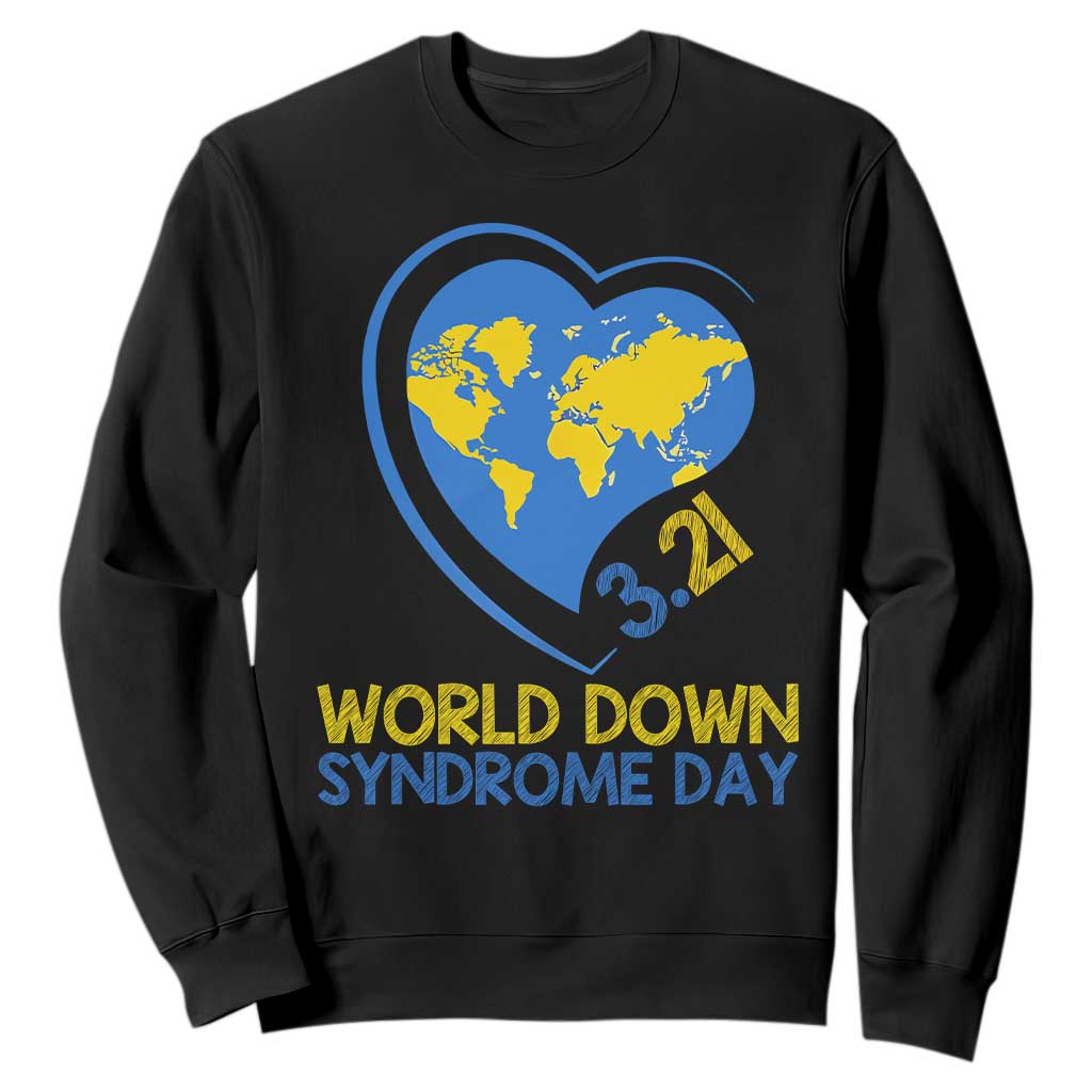 World Down Syndrome Day March 21 World Heart Sweatshirt TS11 Black Print Your Wear