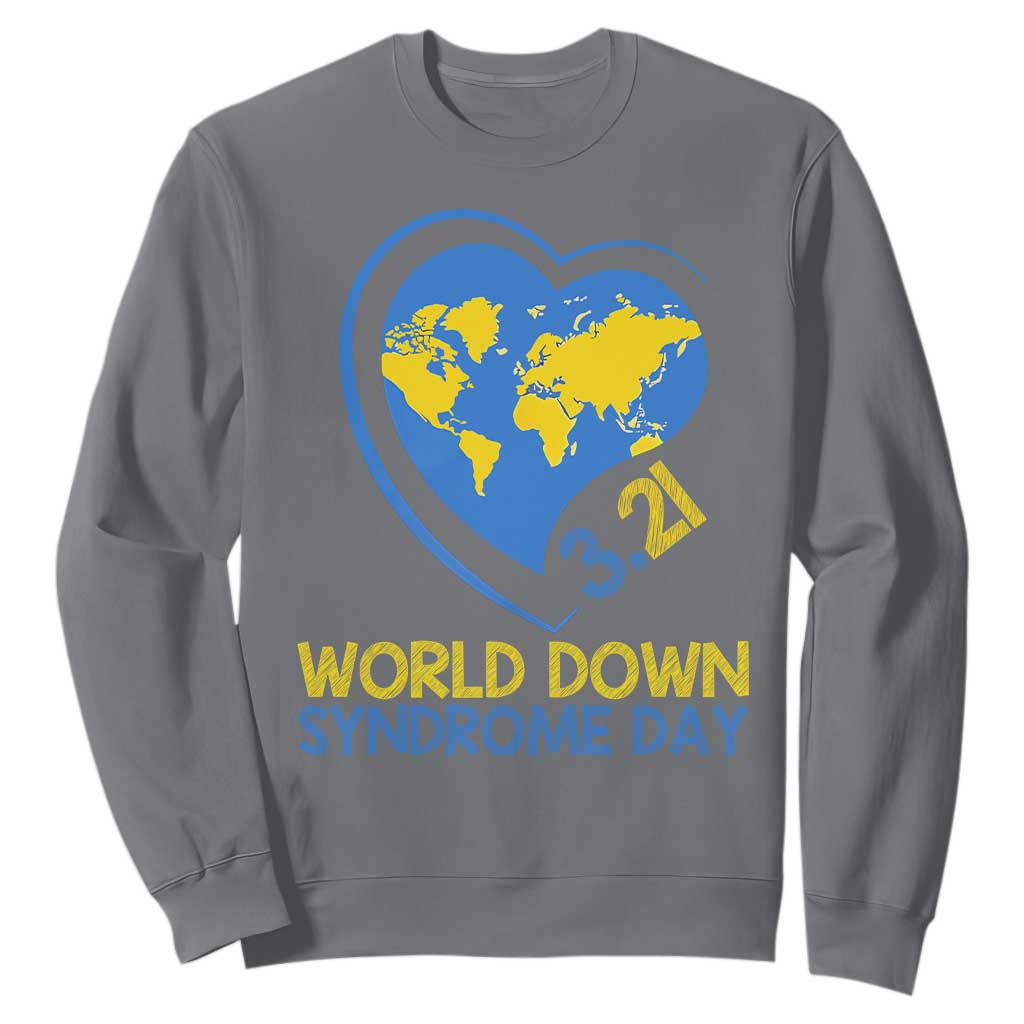 World Down Syndrome Day March 21 World Heart Sweatshirt TS11 Charcoal Print Your Wear