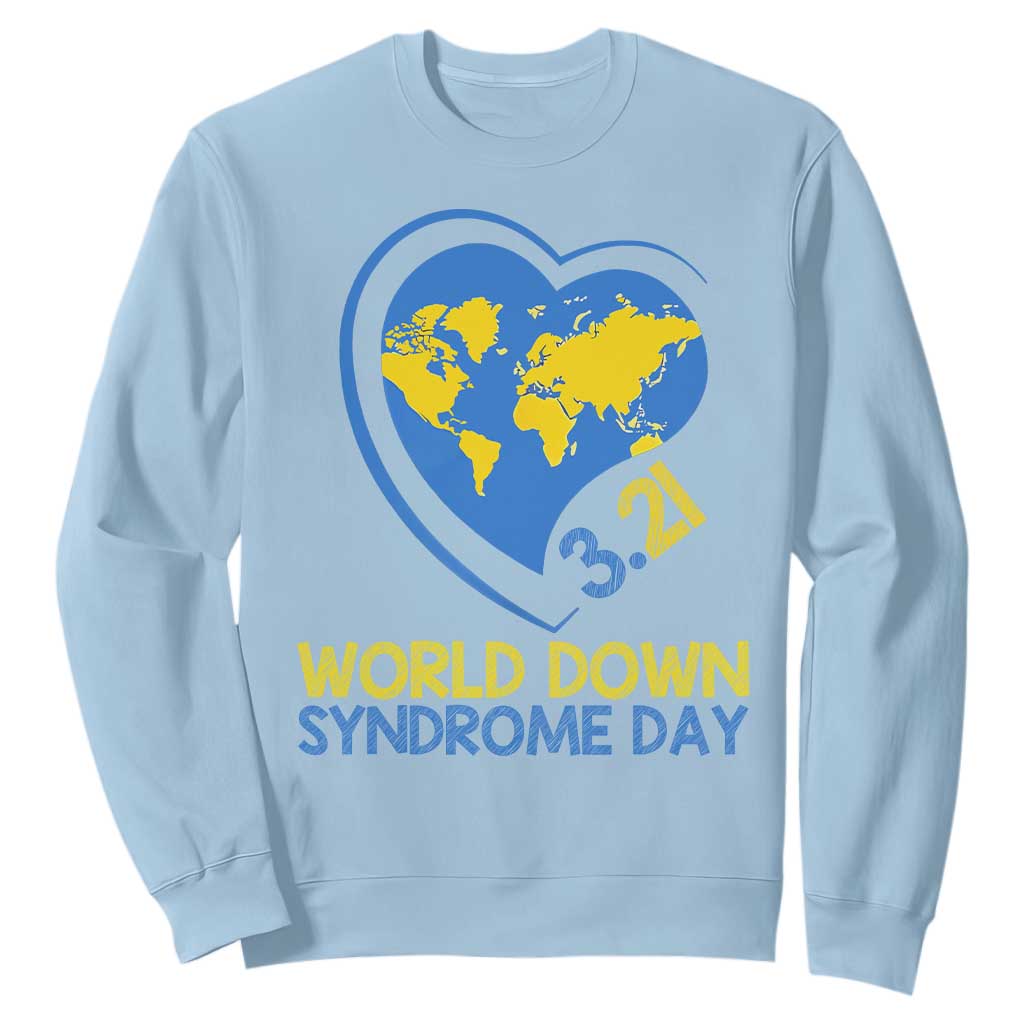 World Down Syndrome Day March 21 World Heart Sweatshirt TS11 Light Blue Print Your Wear