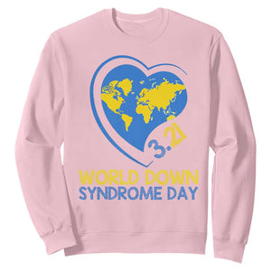 World Down Syndrome Day March 21 World Heart Sweatshirt TS11 Light Pink Print Your Wear